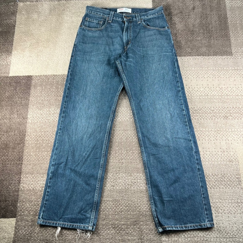 Y2K Levis 569 Baggy Loose Straight Jeans Mens 29x32 Blue Denim Whiskering